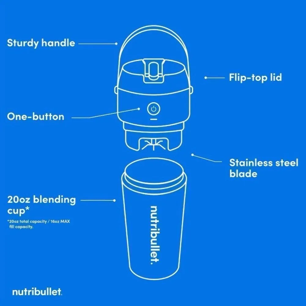 Nutribullet Flip Portable Blender w/ Black Insulated Tumbler Cup (BD-BX776A-23)